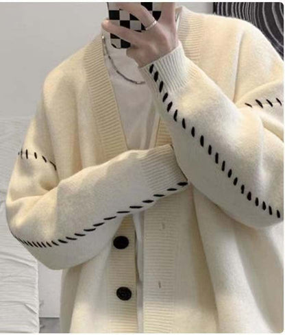 LP | Maglione cardigan vintage con scollo a V