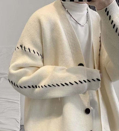 LP | Maglione cardigan vintage con scollo a V