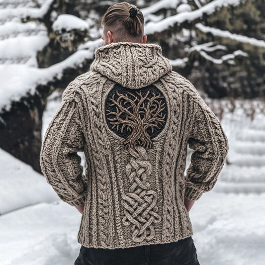 Men's Viking Life Of Tree Celtic Knot Thick Zipper Hooded Sweater artswardrobe