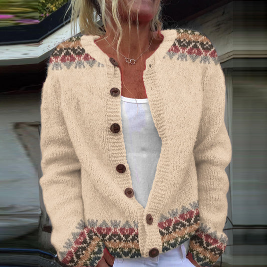 Vintage Icelandic Floral Knitted Warm Sweater Cardigan elevenforest