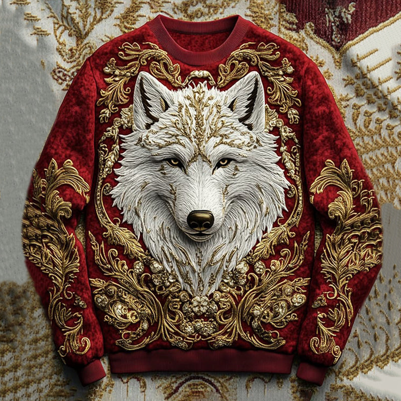 Vintage Christmas Fox Floral Pattern Casual Sweatshirt artswardrobe