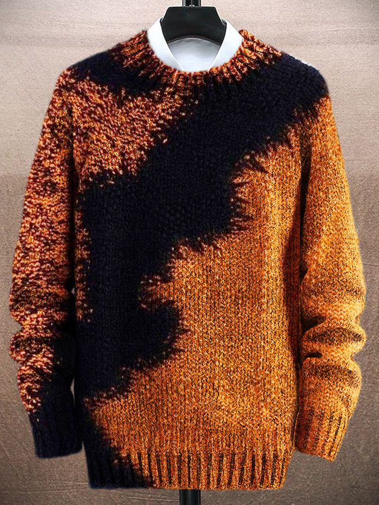 Western Vintage Color Clash Men's Knit Sweater artswardrobe