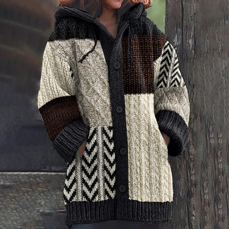 Vintage Fairman Island Patchwork Knit Jacquard Cardigan Sweater artswardrobe