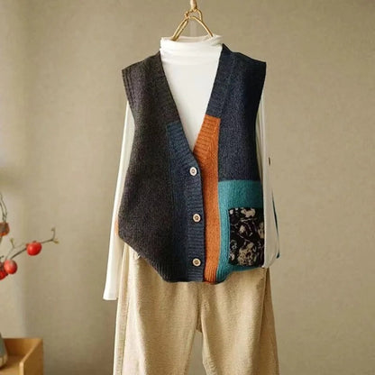 LP | Gilet in maglia con motivo colorblock