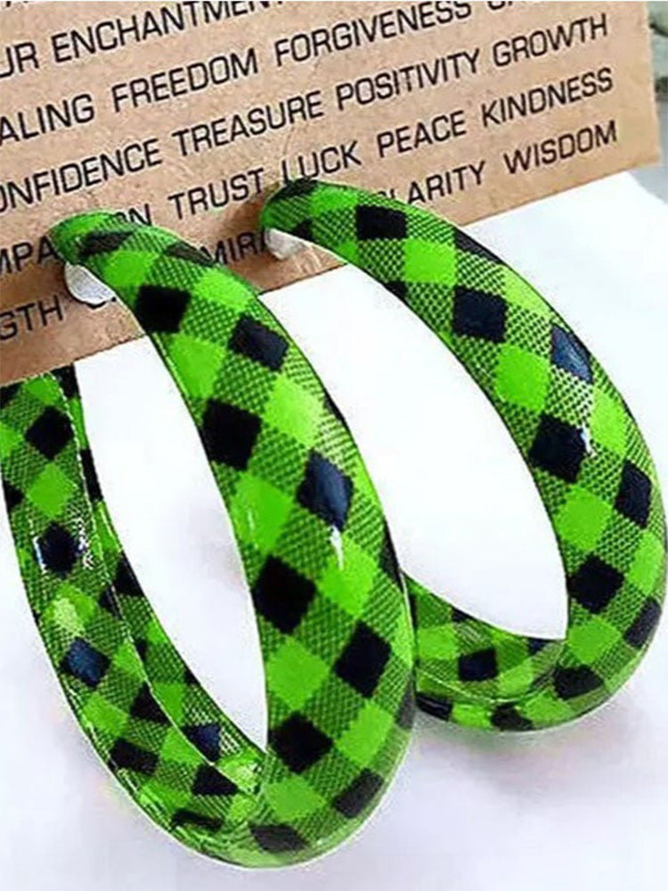 Leather Check Earrings artswardrobe