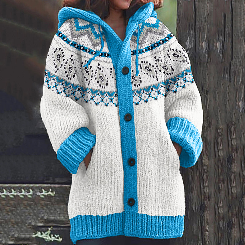 Vintage Icelandic Floral Knitted Warm And Comfortable Sweater Cardigan elevenforest