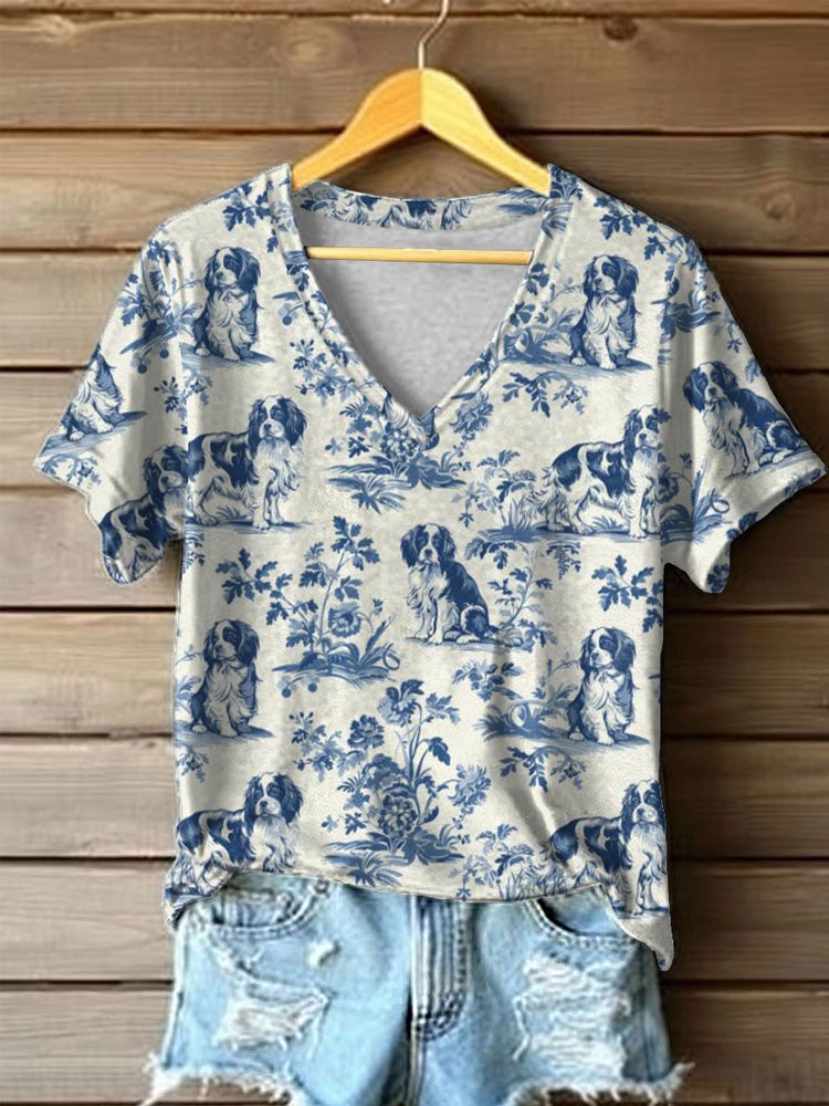 Comstylish Women's Cavalier King Charles Spaniel Print T-shirt