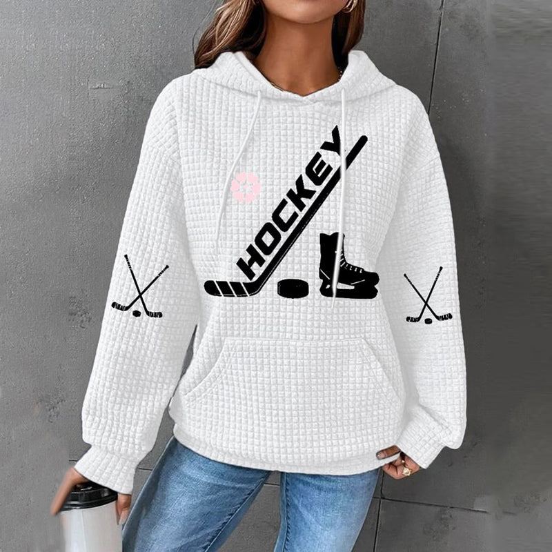 Comstylish Women's Hockey Print Casual Sweatshirt
