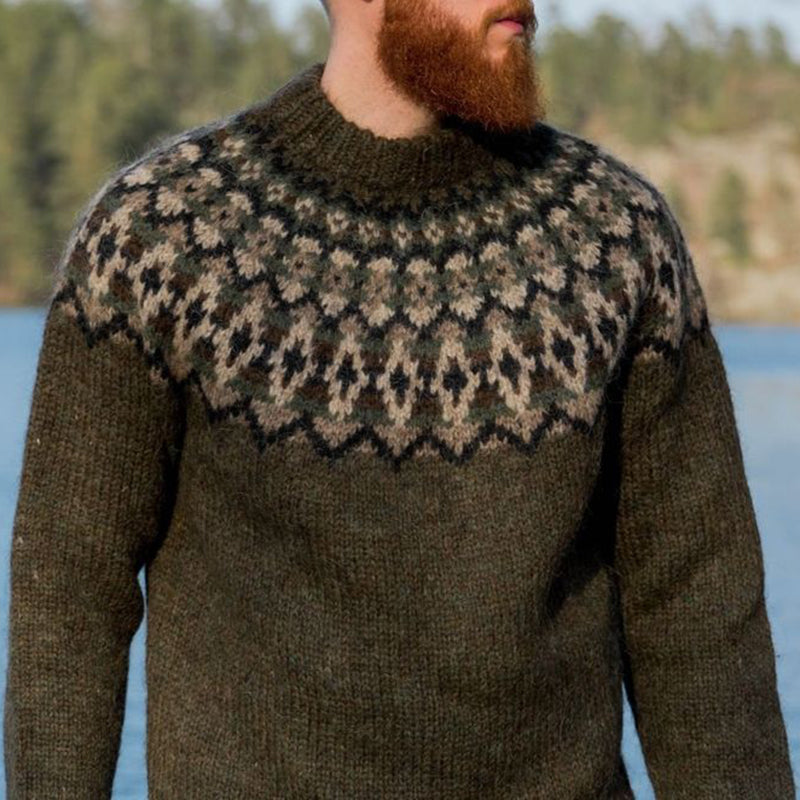 Vintage Island Knitted Jacquard Sweater elevenforest