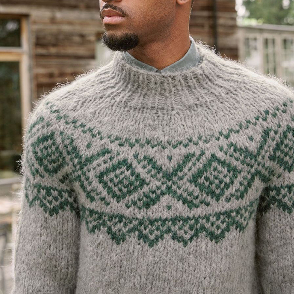 Vintage Warm Knitted Jacquard Iceland Crew Neck Sweater elevenforest