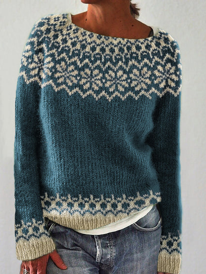 Vintage Jacquard Cozy Icelandic Sweater elevenforest
