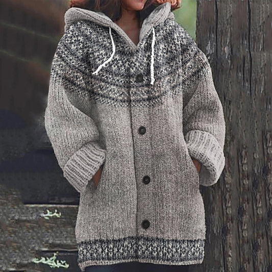 Vintage Knit Jacquard Warmth Print Women's Sweater elevenforest