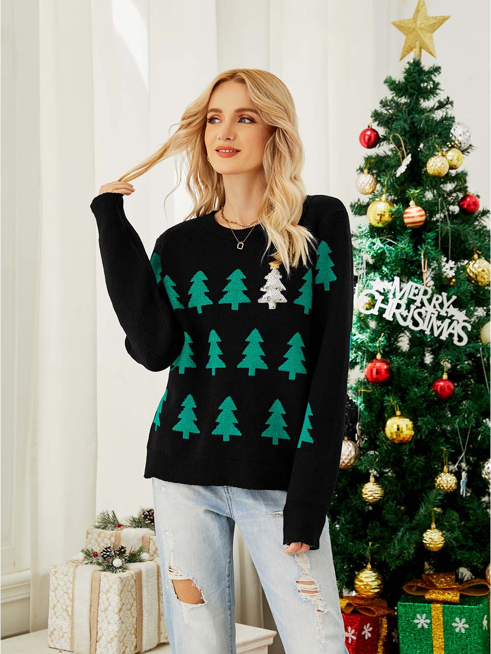 Esther® | Christmas tree sweater for women.