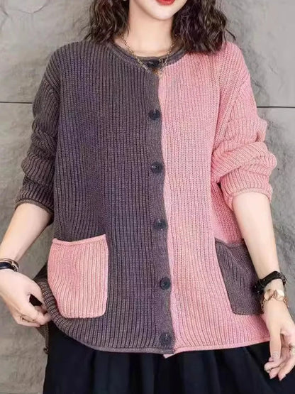 LP | Elegante cardigan in maglia con sfumature di colore e bottoni