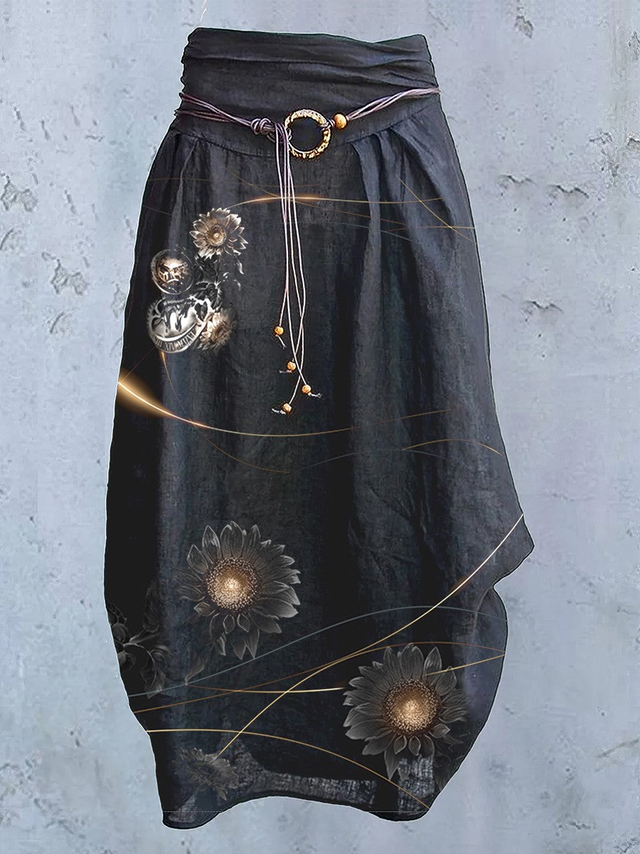 Women's Floral Art Design Casual Skirt
