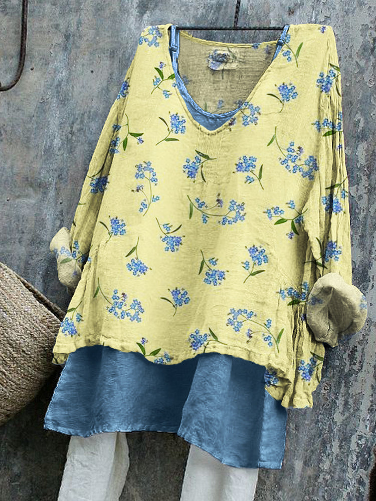 Vintage Classy Cottage Floral Linen Runic artswardrobe