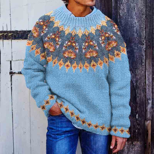 Icelandic Dog Paw Print Knitted Pullover Sweater elevenforest