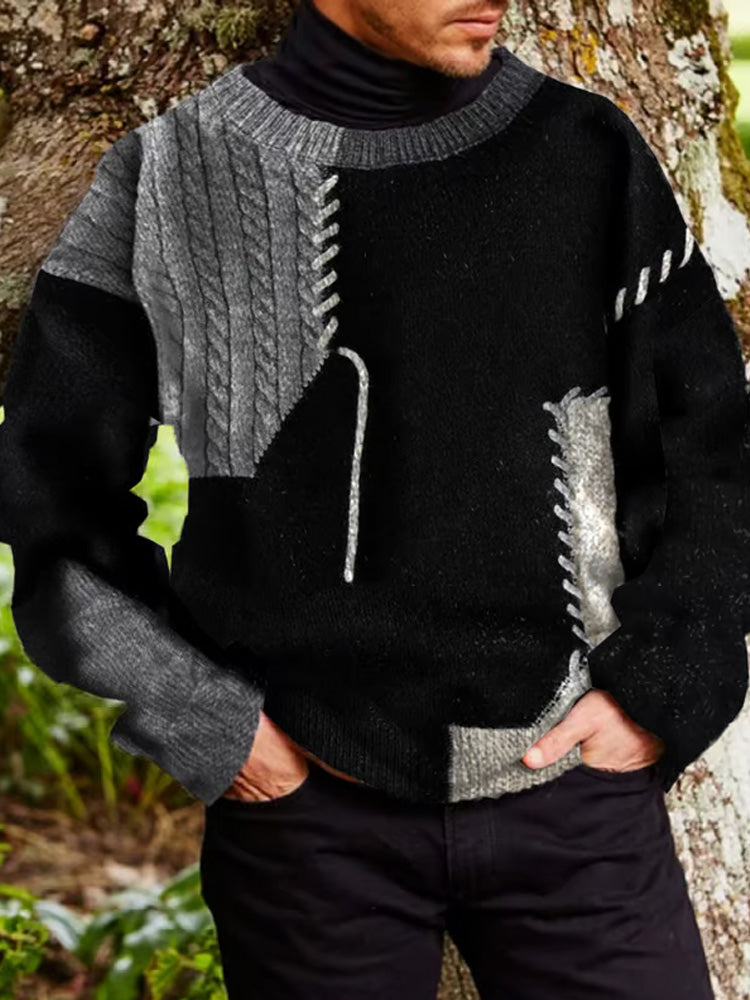 Men's Vintage Jacquard Knit Sweater elevenforest