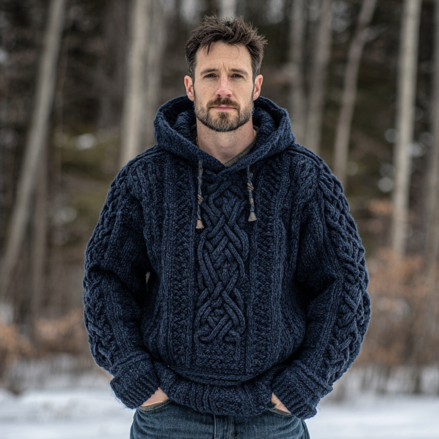 Vintage Fairman Island Jacquard Thick Warm Hooded Sweater artswardrobe