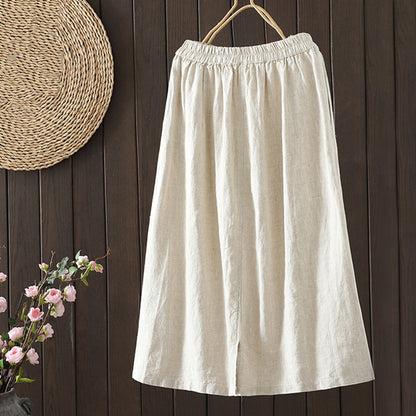Women's Elegant Simple Linen Blend Skirt artswardrobe