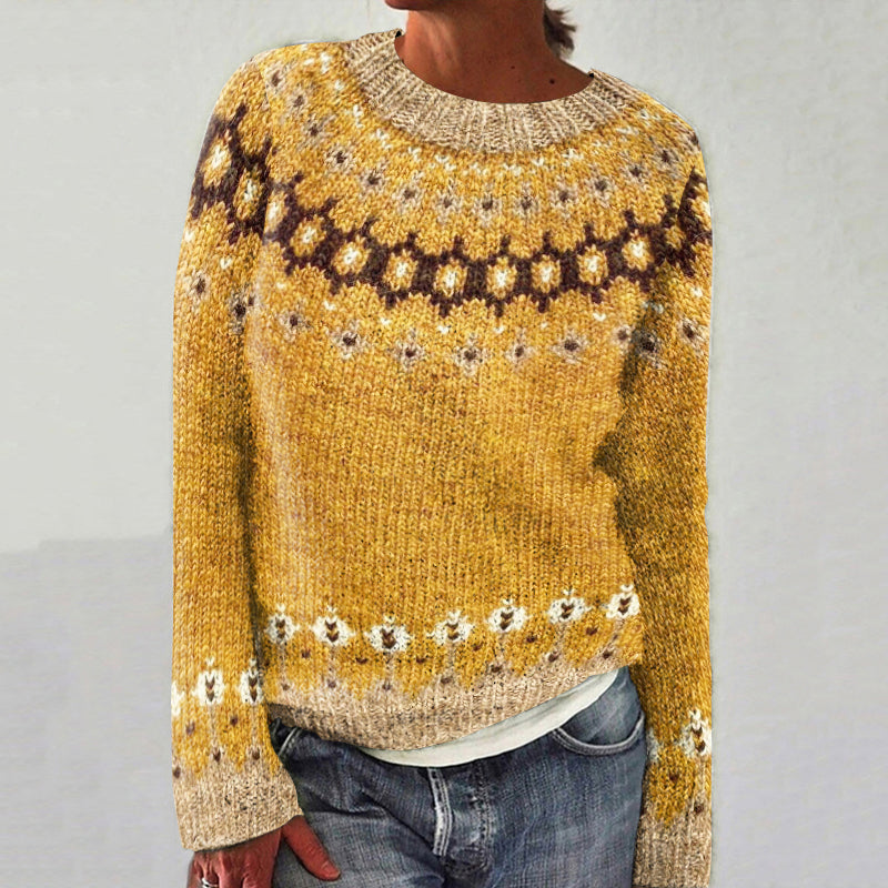 Vintage Fairman Island Geometric Crew Neck Sweater elevenforest