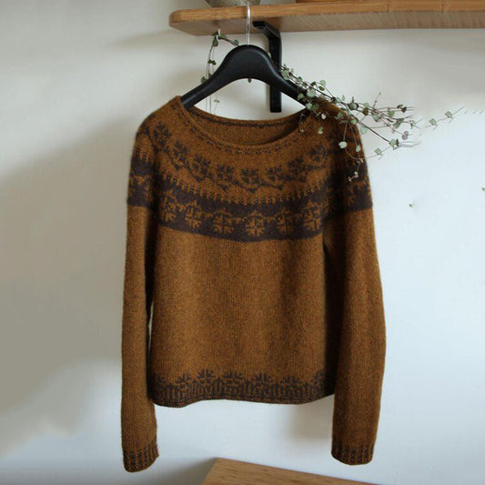 Vintage Voloshka Icelandic Knit Jacquard Warmth Crew Neck Sweater Unisex elevenforest