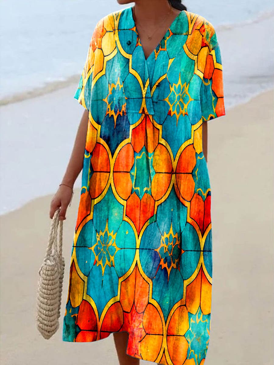 Women's Hippie Psychedelic Art Casual Dress