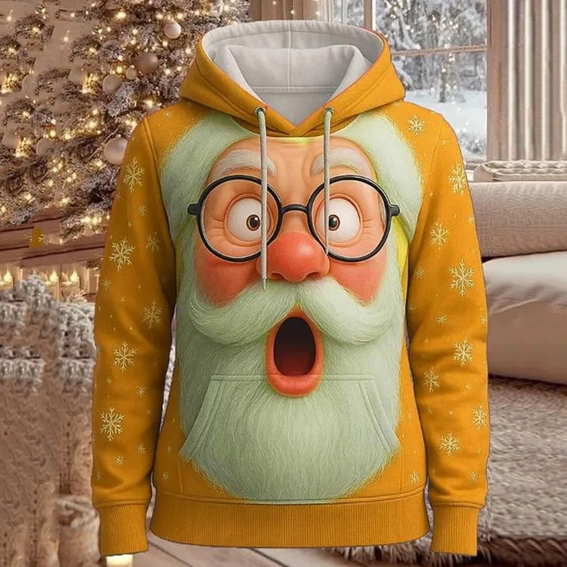 Comstylish Women's Christmas Funny Santa Art Hoodie