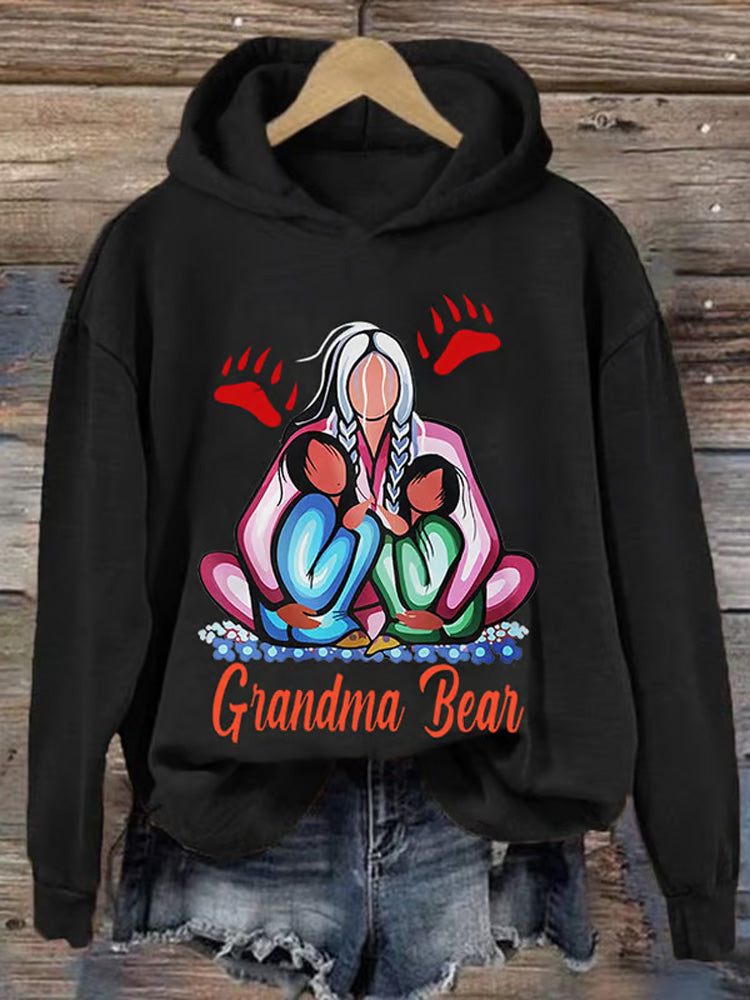 Comstylish Retro Native American Heritage Month Grandma Print Hoodie