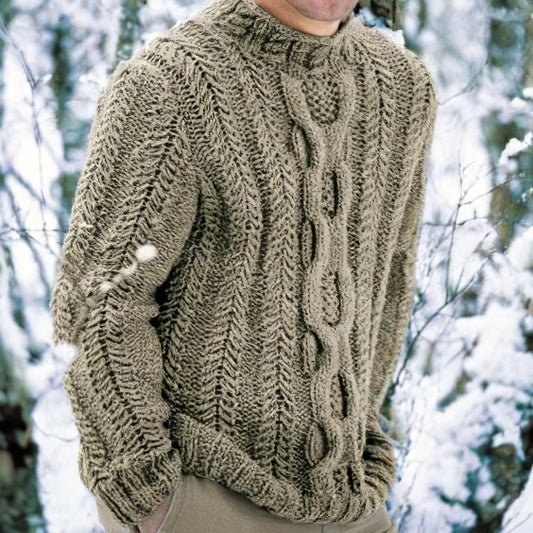 Men's Soft Warm Clan Pattern Aran Sweater elevenforest