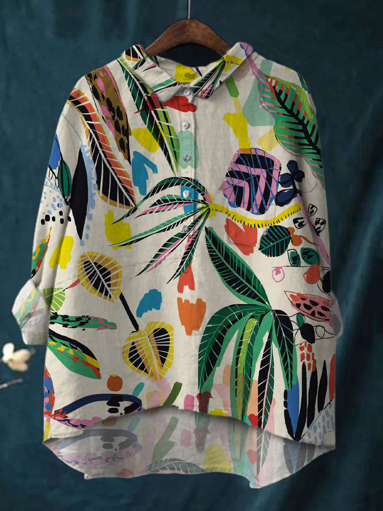 Women's Colorful Small Flower Print Shirt