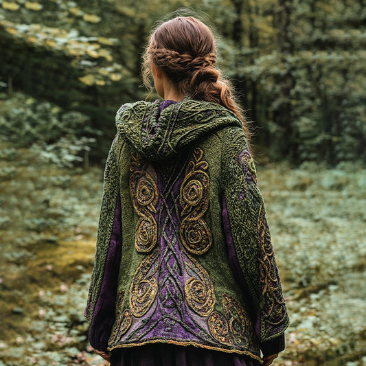 Scotland Butterfly Inspired Celtic Knot Hooded Cardigan elevenforest