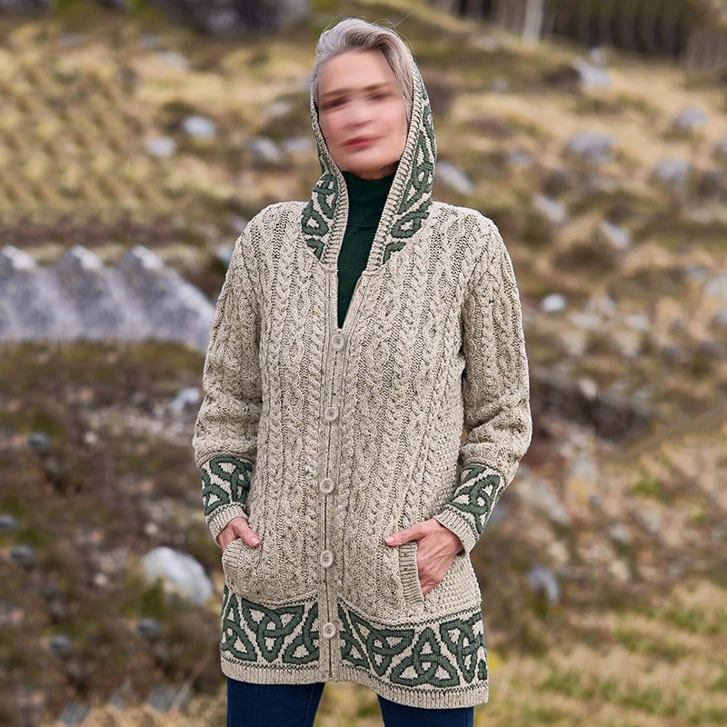 Vintage Celtic Jacquard Knit Cardigan Sweater elevenforest