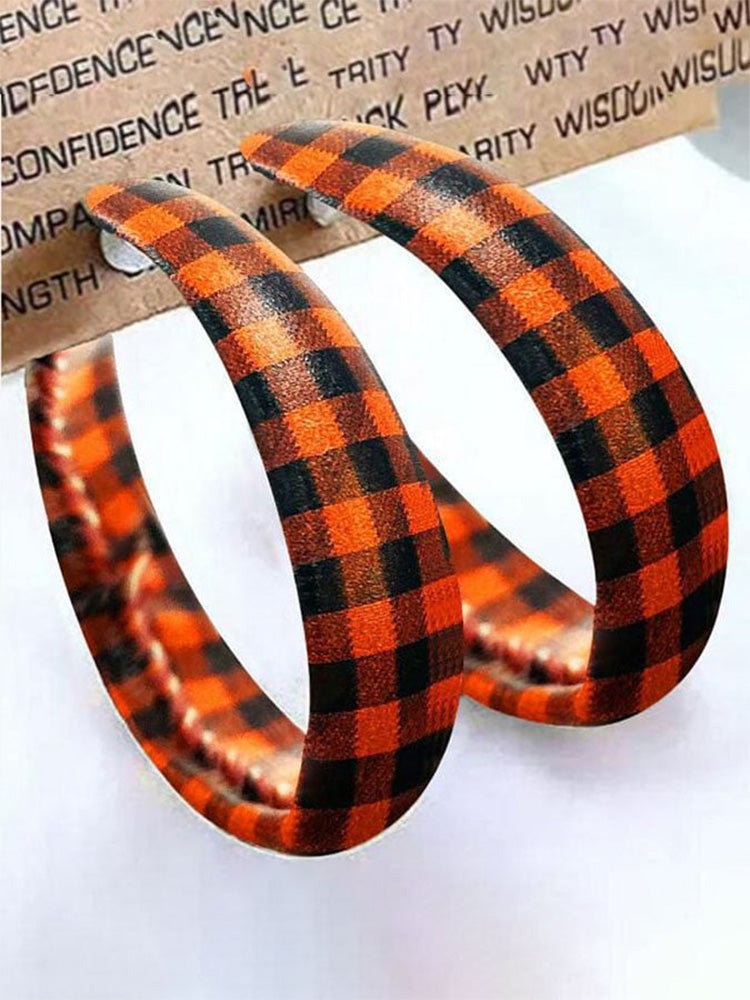 Leather Check Earrings artswardrobe