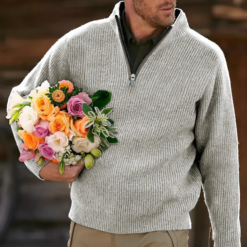 Vintage Scandinavian Warmth Knit Jacquard Icelandic Half Zip Collar Sweater Unisex artswardrobe