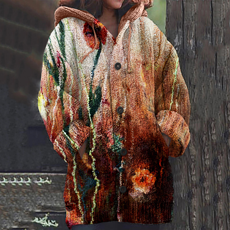 Vintage Smudging Floral Art Cozy Sweater artswardrobe