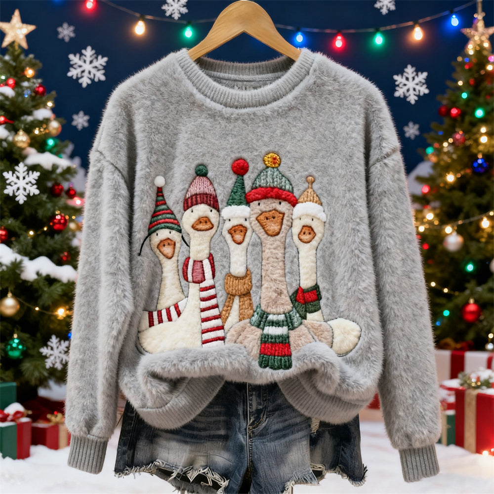 Christmas Duck Women's Flannel Sweater