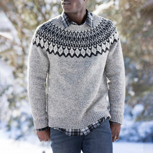Men's Fairman Vintage Island Knit Jacquard Crew Neck Sweater elevenforest