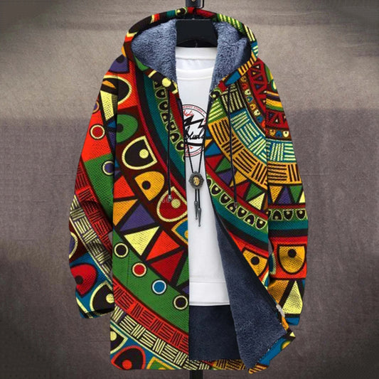 Casual Ethnic Pattern Art Printing Long Sleeved Sweater Coat Cardigan elevenforest