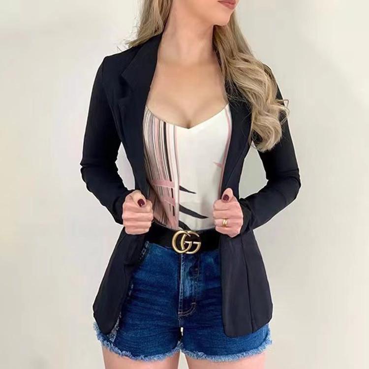 Classic Buttons Fashion Solid Color Slim Blazer