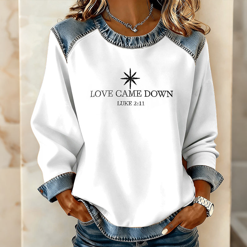 Comstylish Womens Christmas Faith Art Crew Neck Casual Sweatshirt