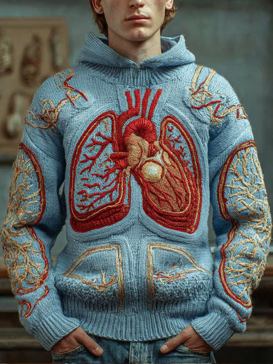 Vintage Halloween Human Anatomy Art Realistic Retro Hooded Sweater artswardrobe