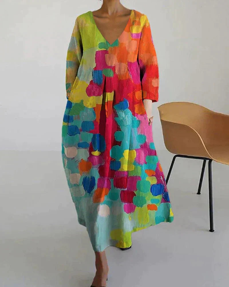 ER | Elegante maxi abito estivo colorato