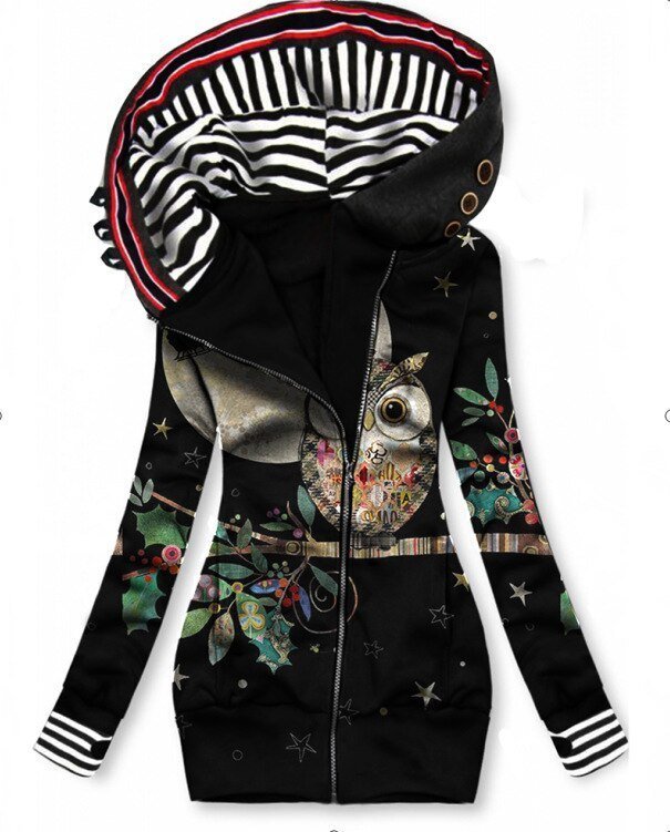 ER | Felpa con cappuccio asimmetrica con zip Artistic