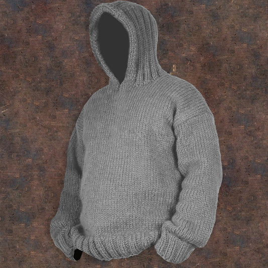 Vintage Cable Knit Basic Hooded Sweater elevenforest