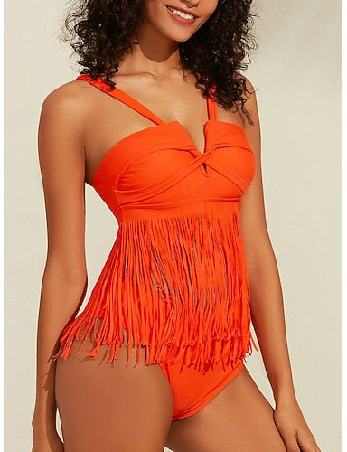 Swimwear 2 Piece Swimsuit Vacation Stylish Color Sleeveless Bathing Suits