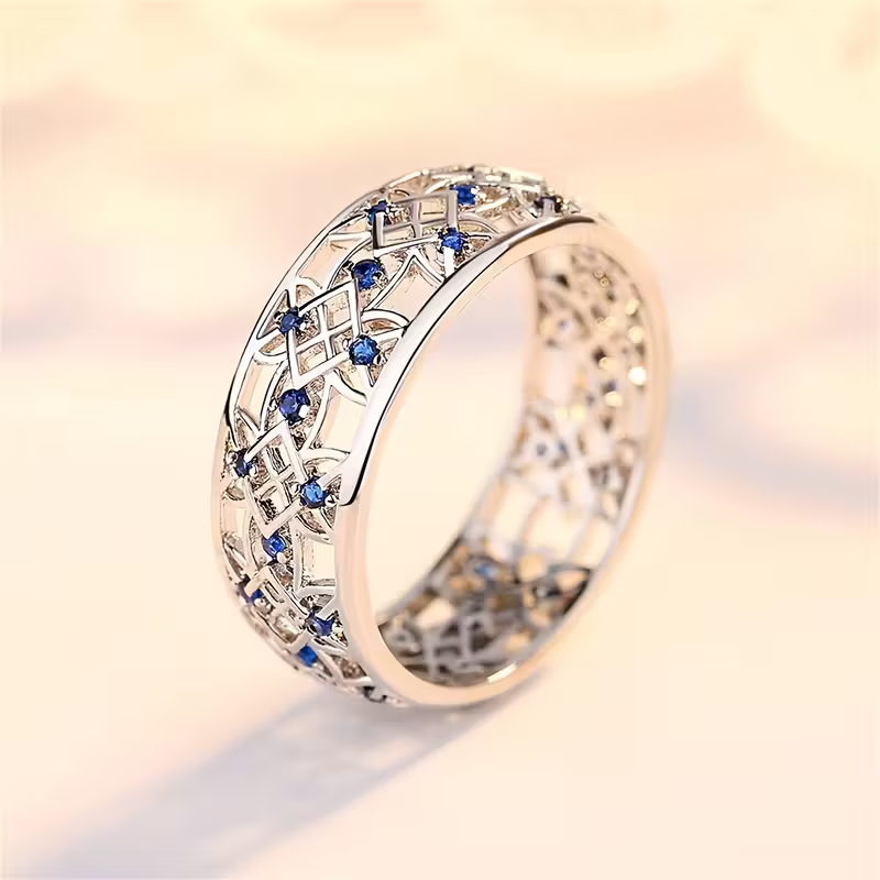 Sapphire Lattice Ring