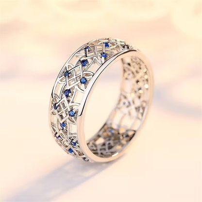 Sapphire Lattice Ring