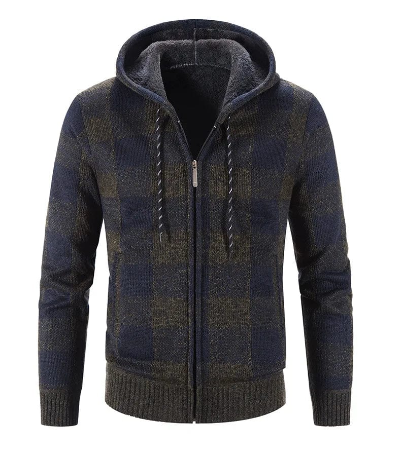 LP | Maglia con cappuccio con motivo a quadri e maniche lunghe