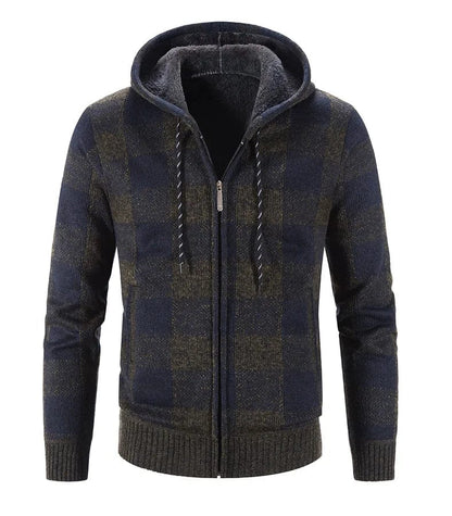 LP | Maglia con cappuccio con motivo a quadri e maniche lunghe